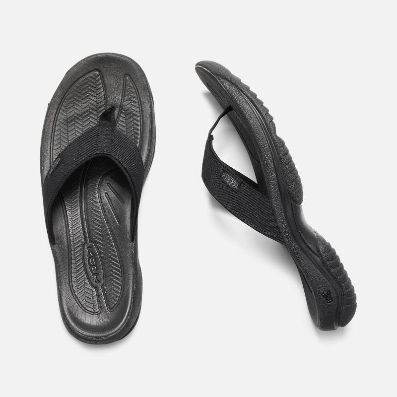 Keen Kona Flip II Zehentrenner Herren DE-93451 Black/Steel Grey - Keen Herrenschuhe Schwarz